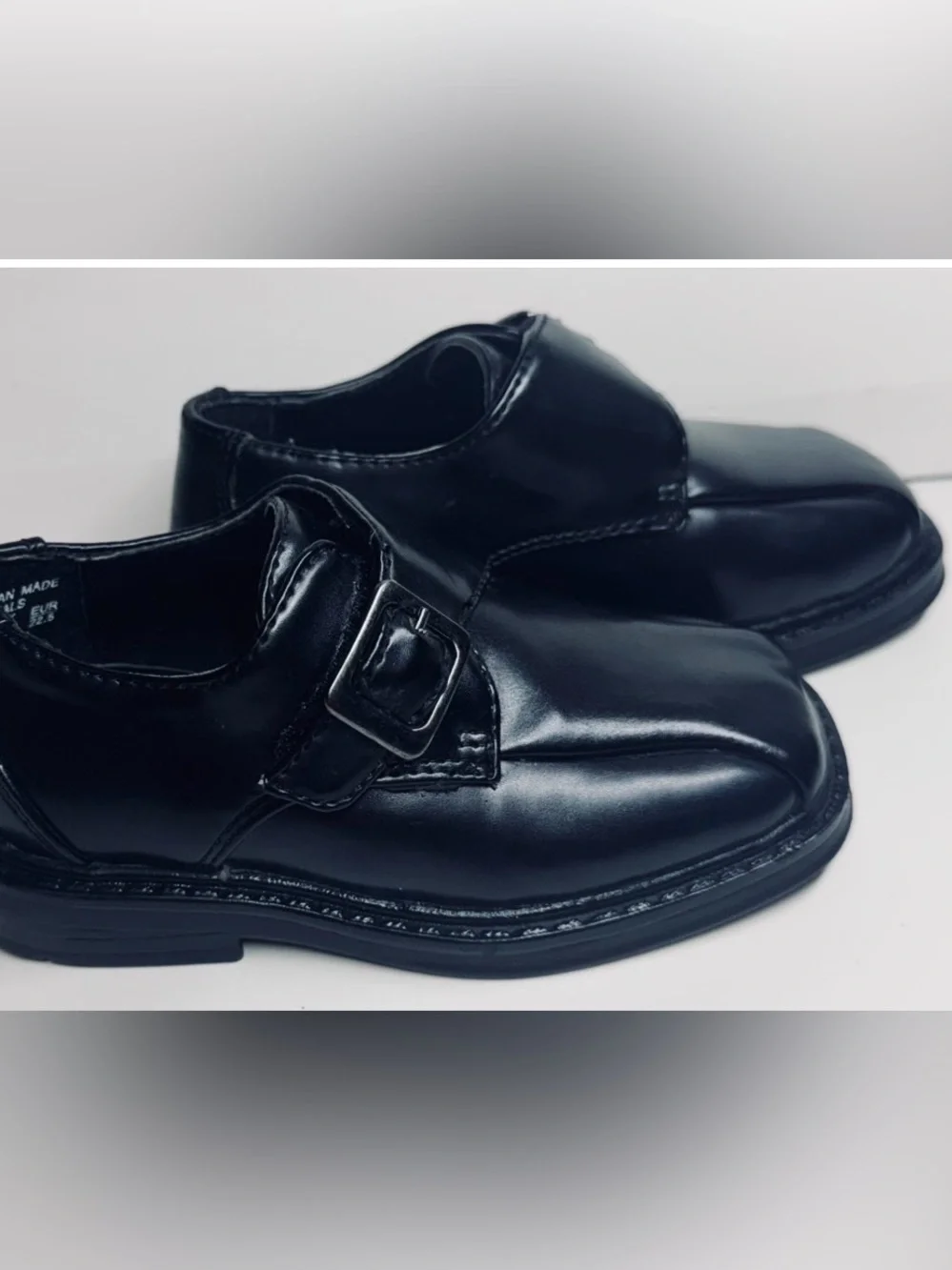 TKS Boys Black Monk Strap Dress Shoes, Size US 6M / Curtis Style Slip-On Loafers